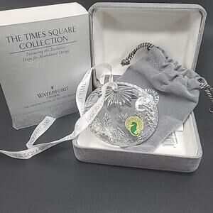 Waterford Times Square Crystal Ornament 2001 Hope For Abundance Ireland 3"